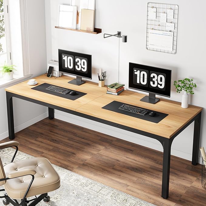 Tribesigns 78.7 Inches Extra Long Computer Desk 2 Person Desk, Double Long Desk, Workstaion for Home Office