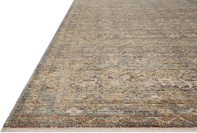 Loloi Amber Lewis Molly Collection MOL-02 Denim/Gold 2'-7" x 7'-9" Low Pile Runner Rug