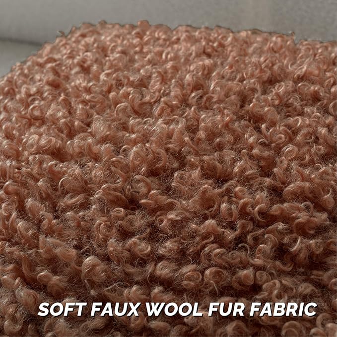 FUTEI Rust Decorative Throw Pillow Covers 22x22 Inch Set of 2,Soft Fluffy Faux Wool Fur Boucle Textured Cushion Case,Modern Home Decor for Couch Bed Living Room Office