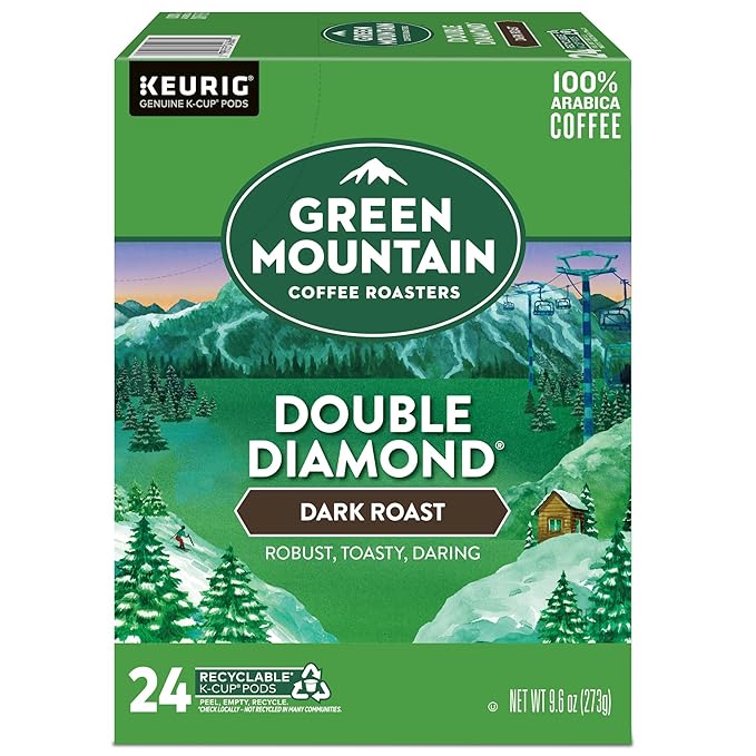 Green Mountain Coffee Roasters Double Diamond, Single-Serve Keurig K-Cup Pods, Dark Roast Coffee Pods, 96 Count