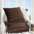 Cheer Collection Faux Fur Throw Pillows - Decorative Pillows for Couch, Bed Throw Pillows, Chocolate Accent Pillows for Bedroom or Living Room Aesthetic, Set of 2 Furry Throw Pillows, 24" x 24"