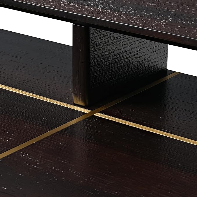 EUREKA ERGONOMIC Standing Desk, 63 inch Executive Desk w Drawers,Modern X-Shaped Leg Luxury Home Office Computer Desk w Monitor Stand,Smoked Oak