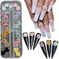HaFloNa 3D Rose Acrylic Flowers Charms Handmade by Acrylic Powder - Short & Medium Size Set 24 Pcs 3D Flower Nails Art | Exquisite Floral Accents for Crafts and Designs Salo Deco (3 Roses)