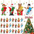24 Set 48 Pcs Christmas Hand Cream Gift Bulk for Women Coworker Christmas Tree Ornament Hand Lotion Party Favor with Card Ribbon Holiday Decor Stocking Stuffer Gift for Women (Xmas Style)