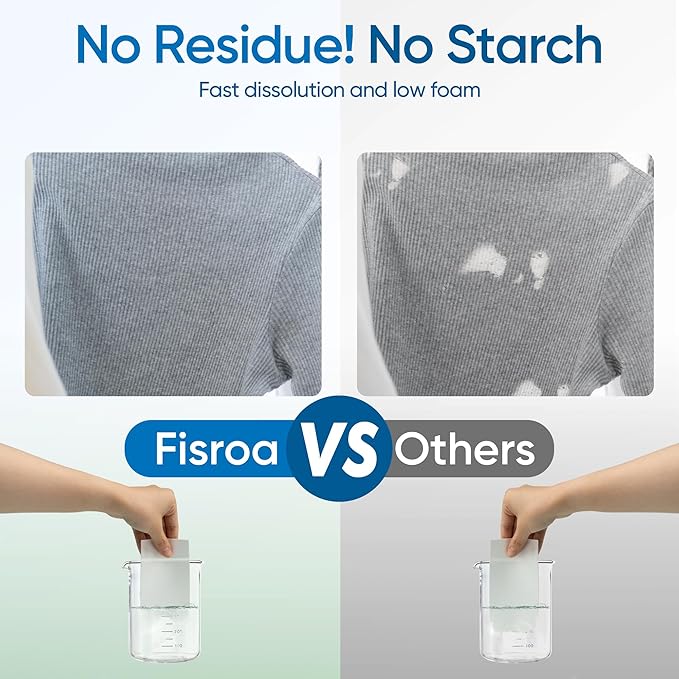Fragrance Free Laundry Detergent Sheets Travel Eco-friendly 300 Loads Fisroa Clothes Washing Detergent Sheets Plastic-Free Washer Strips, Unscented Liquidless Laundry Strips Tablet