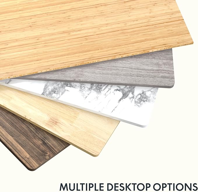 FLEXISPOT EN1 One-Piece Standing Desk 48 x 30 Inches Height Adjustable Electric Desk (Silver Frame + Grey Wood Grain Top, 2 Packages)