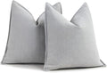 ZWJD Light Gray Pillow Covers 20x20 Set of 2 Chenille Throw Pillow Covers with Elegant Design Soft and Luxurious Decorative Throw Pillows for Couch, Bed, and Home Decor
