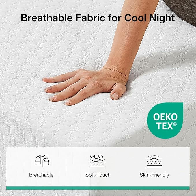 Novilla Full Mattress, 12 Inch Full Memory Foam Mattress in a Box, Dual-Layer Design with High-Density Base for Support & Pressure Relief, Natural Fiber Infused for Cool & Refreshing Sleep，Firm