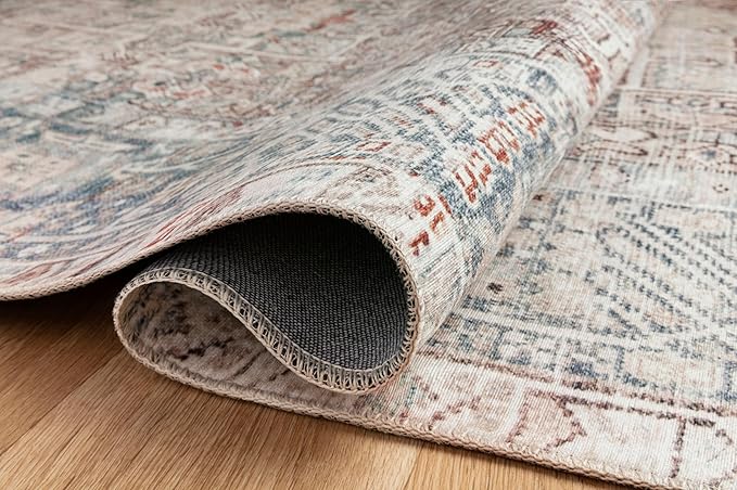 Loloi Chris Loves Julia Jules Collection JUL-07 Natural/Ocean 9'-6'' x 14', .13" Pile Height, Area Rug