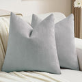 FUTEI Dusty Blue Chenille Decorative Throw Pillow Covers 20x20 Inch Set of 2,Soft Cozy Striped Geometric Patterns Cushion Cases,Modern Home Decor for Couch Bed Living Room