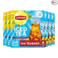 Lipton Unsweetened Iced Tea Bags, Family Size Zero Calories, 144 Total Tea Bags (24ct - Pack of 6)