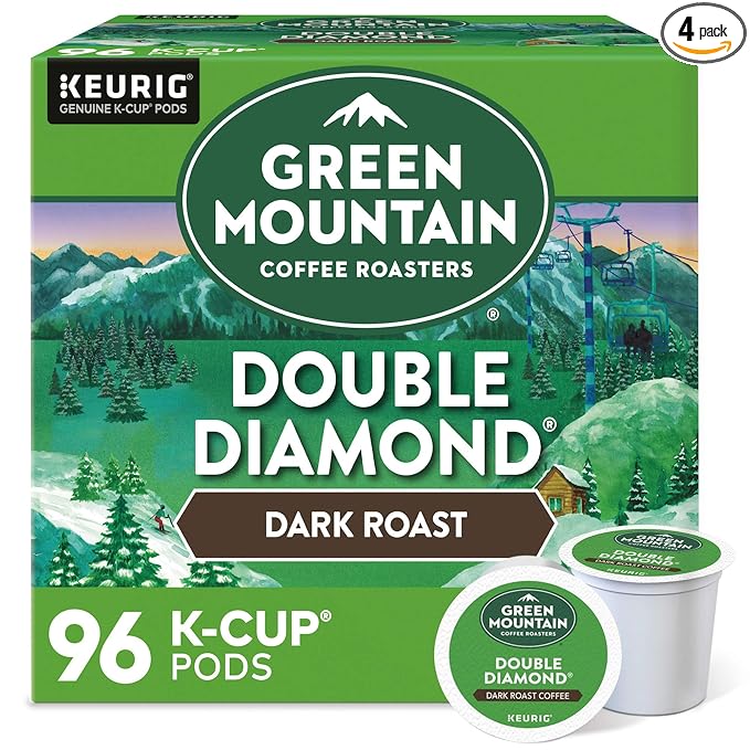 Green Mountain Coffee Roasters Double Diamond, Single-Serve Keurig K-Cup Pods, Dark Roast Coffee Pods, 96 Count