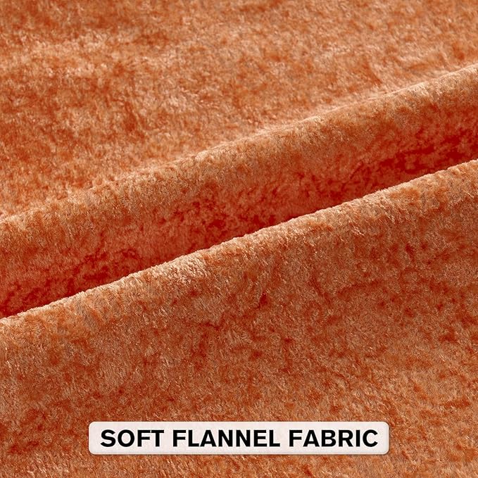 FUTEI Orange Flannel Throw Pillow Covers 26x26 Inch Set of 2,Soft Dimensional Textured Euro Pillow Shams,Modern Home Decor for Couch Living Room