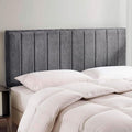 Hearth & Harbor Upholstered King Headboard - Easy Assemble Channel Stitched Headboard King Size Bed - Wall Mounted Headboards with 3D Soundproof Wall Panels Peel & Stick Floating Headboards, Grey
