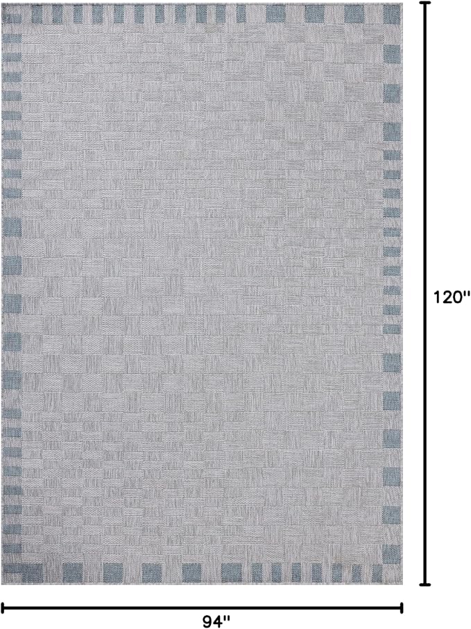 Loloi Amber Lewis Topanga Collection TOP-07 Silver/Blue 7'-10" x 10' Indoor/Outdoor Area Rug