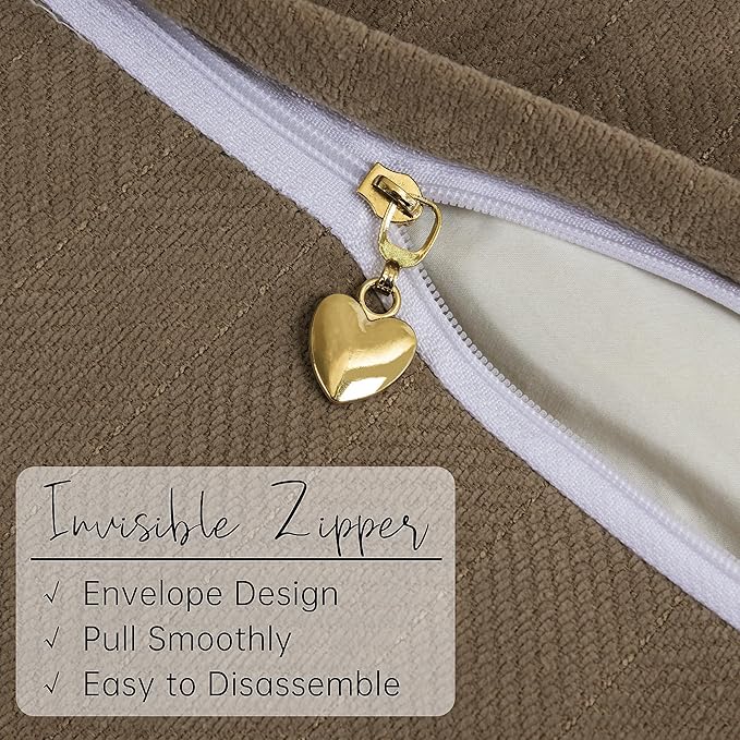 ZWJD Brown Pillow Covers 24x24 Set of 2 Chenille Throw Pillow Covers with Elegant Design Soft and Luxurious Decorative Throw Pillows for Couch, Bed, and Home Decor