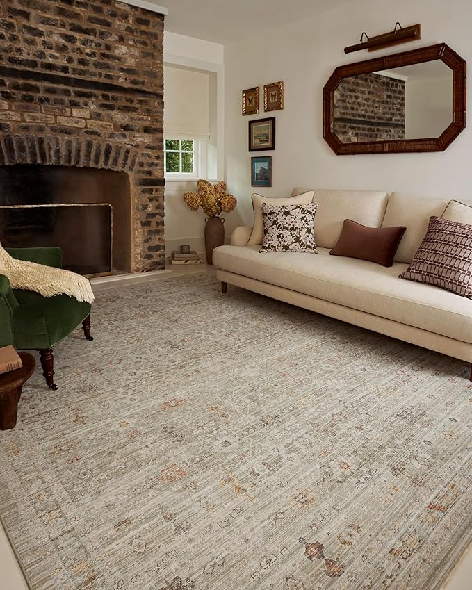 Loloi Chris Loves Julia Ida Collection IDA-04 Spa/Multi 6'-3" x 9'-4", .19" Pile Height, Area Rug