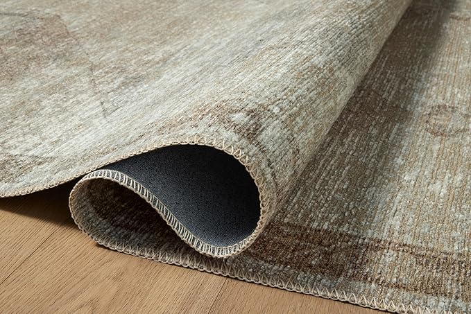 Loloi Amber Lewis Cambria Collection CBR-02 Mist/Natural 2'-6" x 7'-6" Runner Rug Jute, Neutral, Vintage Style, Antique Tone, Living, Bedroom, Dining, Carpet