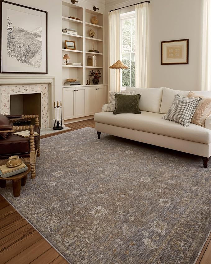 Loloi Chris Loves Julia Louisa Collection LOI-01 Stone/Multi 9'-6" x 13'-1", .38" Pile Height, Area Rug