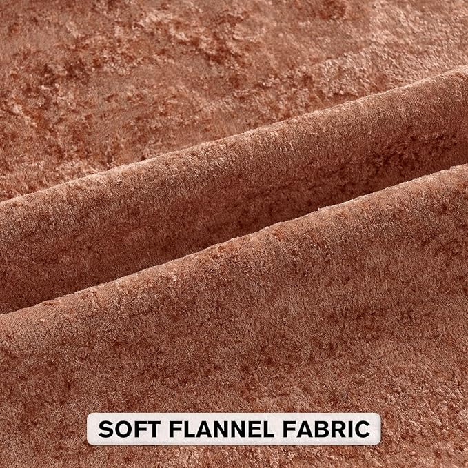 FUTEI Rust Flannel Throw Pillow Covers 22x22 Inch Set of 2,Soft Dimensional Textured Cushion Cases,Modern Home Decor for Couch Living Room