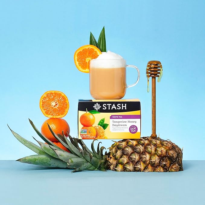 Stash Tea Tangerine Honey Daydream White Tea - Caffeinated, Non-GMO Project Verified Premium Tea with No Artificial Ingredients, 18 Count (Pack of 6) - 108 Bags Total