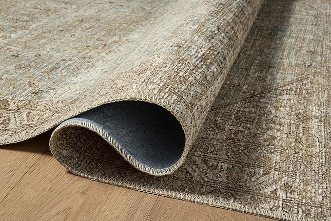 Loloi Amber Lewis Cambria Collection CBR-05 Aqua/Natural 8'-6" x 11'-6" Area Rug Jute, Neutral, Vintage Style, Antique Tone, Living, Bedroom, Dining, Carpet