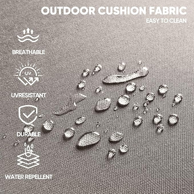 Swivel Patio Chairs sofa Set of 9 with 6" Thick Cushion - Wicker Outdoor Swivel Rocker Patio Chair ,Sofa/Glass coffee table, High Back Comfortable Outdoor Glider Chairs - Grey Wicker | Grey Cushions