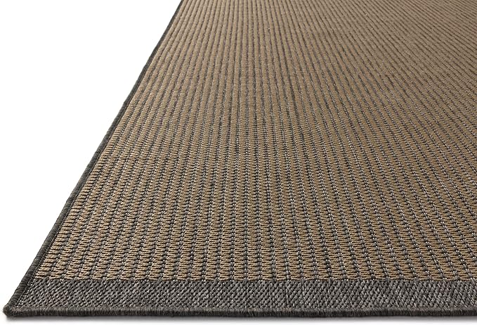 Loloi Chris Loves Julia Providence Collection PRC-03 Wheat/Charcoal 5' x 7'-7", .12" Pile Height, Indoor/Outdoor Area Rug