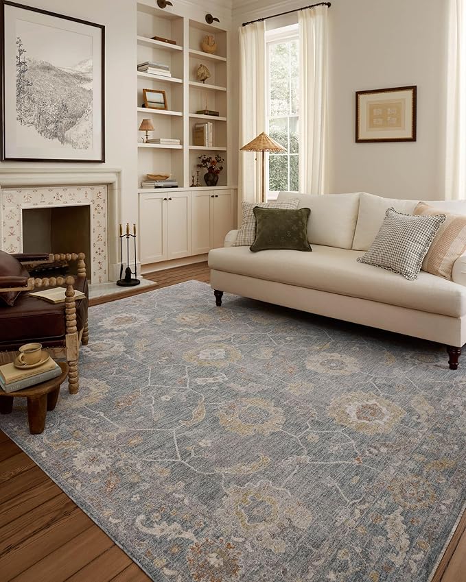 Loloi Chris Loves Julia Louisa Collection LOI-02 Ocean/Sunset 9'-6" x 13'-1", .38" Pile Height, Area Rug
