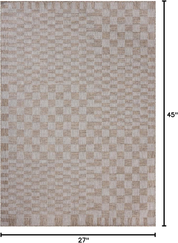 Loloi Amber Lewis Topanga Collection TOP-03 Natural/Dove 2'-3" x 3'-9" Indoor/Outdoor Area Rug
