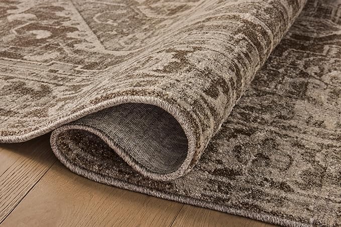 Loloi Magnolia Home by Joanna Gaines Mona Collection MOA-01 Cocoa/Stone 7'-6" x 7'-6" Round Area Rug