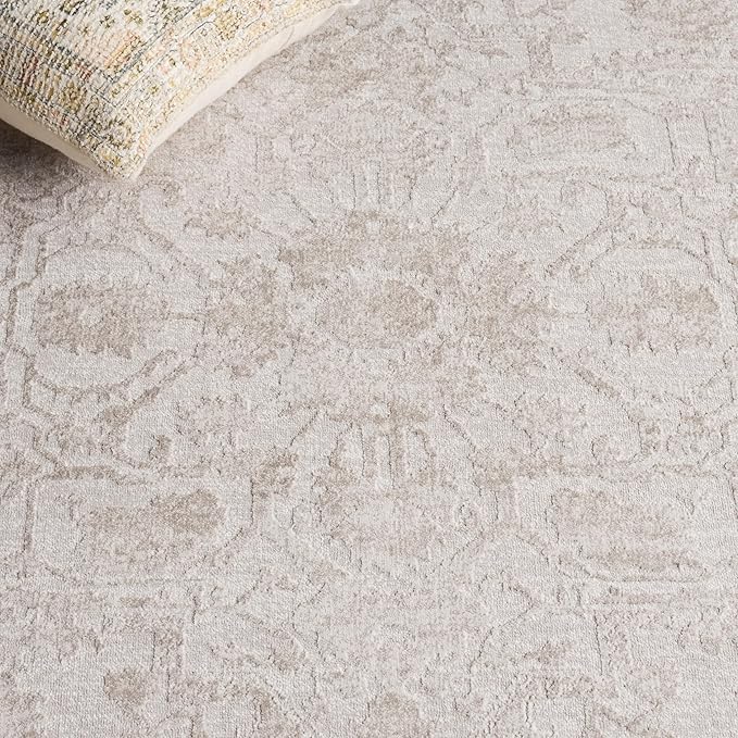 SAFAVIEH Area Rug 10' Square - Reflection Collection - Large - Cream & Ivory, Non-Shedding & Easy Cleaning, Ideal for Living Room, Bedroom (RFT665D)