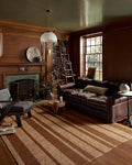 Loloi Leanne Ford Weatherstaff Collection WTS-04 Cinnamon/Natural 8'-6" x 11'-6" Area Rug Jute, Striped, Neutral, Living Room, Bedroom, Dining Room