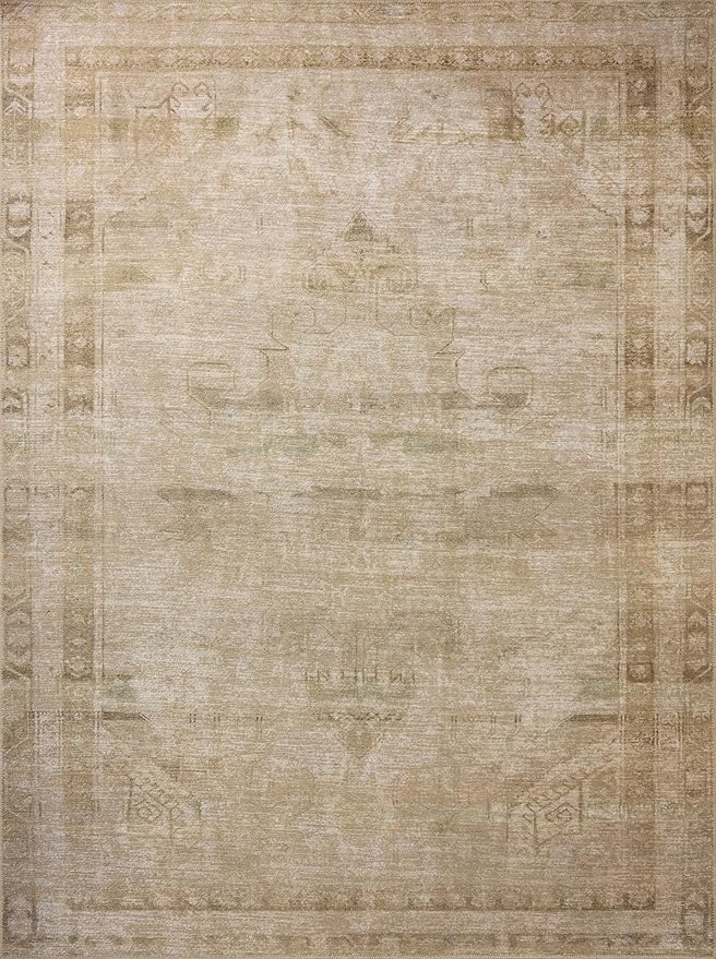 Loloi Amber Lewis Cambria Collection CBR-04 Natural/Jade 2'-6" x 9'-6" Runner Rug Jute, Neutral, Vintage Style, Antique Tone, Living, Bedroom, Dining, Carpet