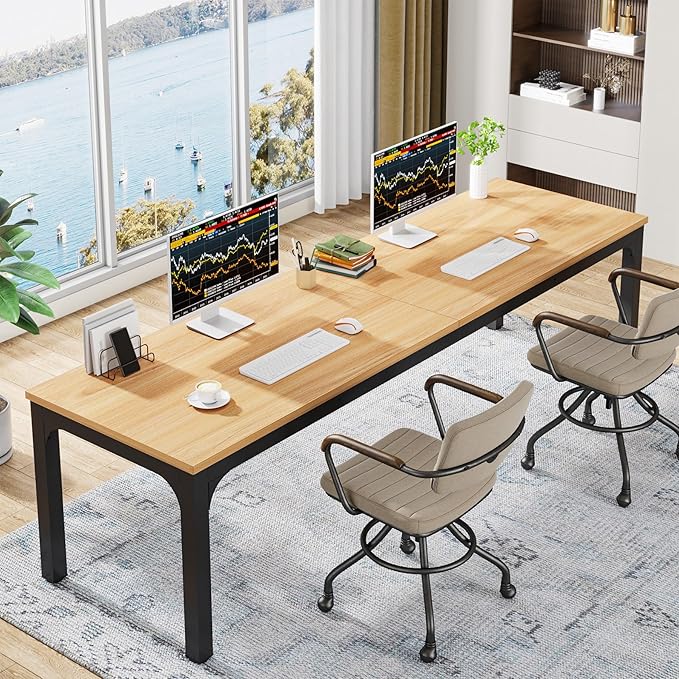 Tribesigns 78.7 Inches Extra Long Computer Desk 2 Person Desk, Double Long Desk, Workstaion for Home Office