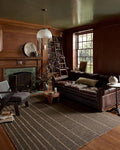 Loloi Leanne Ford Weatherstaff Collection WTS-01 Espresso/Natural 9'-3" x 13' Area Rug Jute, Striped, Neutral, Living Room, Bedroom, Dining Room