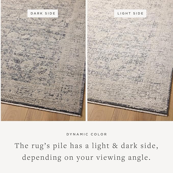 Loloi Amber Lewis Alie Collection ALE-05 Charcoal/Beige 2'-7" x 7'-9", .13" Pile Height, Runner Rug