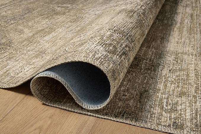 Loloi Amber Lewis Cambria Collection CBR-03 Sand/Olive 5'-0" x 7'-6" Area Rug Jute, Neutral, Vintage Style, Antique Tone, Living, Bedroom, Dining, Carpet
