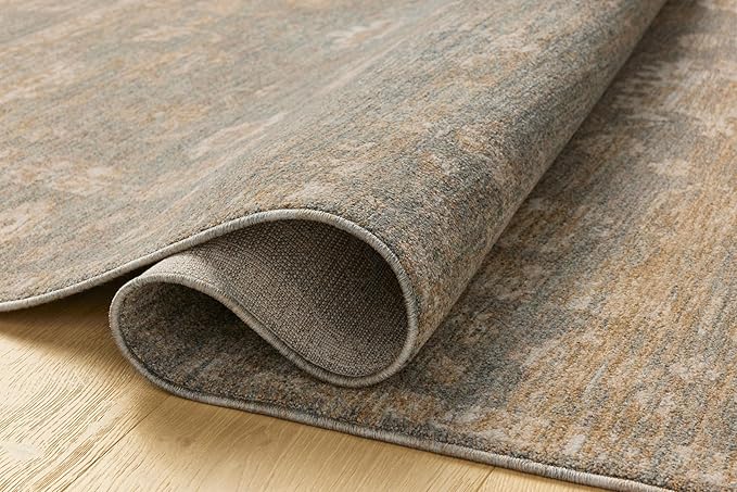 Loloi Chris Loves Julia Louisa Collection LOI-04 Lagoon/Ivory 7'-10" x 7'-10", .38" Pile Height, Round Area Rug