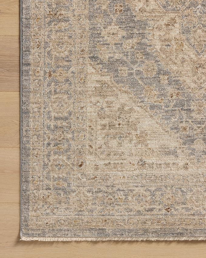 Loloi Magnolia Home by Joanna Gaines Junie Collection JUE-05 Denim/Natural 2'-0" x 3'-0", .38" Pile Height, Accent Rug
