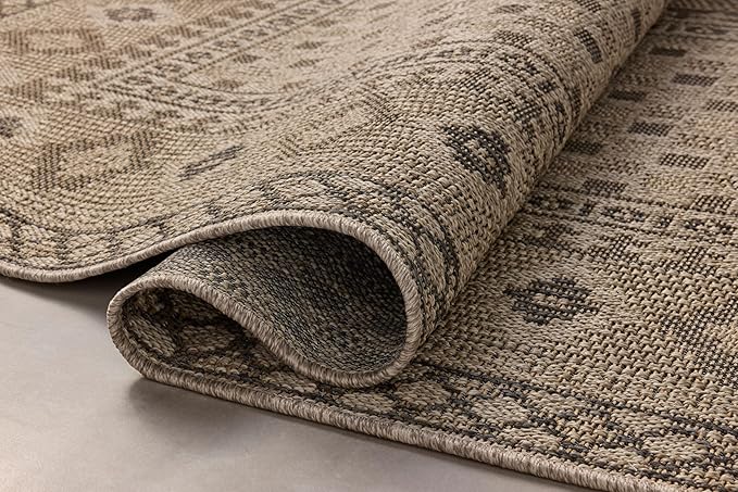 Loloi Chris Loves Julia Providence Collection PRC-07 Dove/Charcoal 5' x 7'-7", .12" Pile Height, Indoor/Outdoor Area Rug