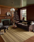 Loloi Leanne Ford Weatherstaff Collection WTS-03 Natural/Olive 2'-3" x 3'-9" Accent Rug Jute, Striped, Neutral, Entryway, Mudroom, Bathroom, and Kitchen