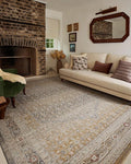 Loloi Chris Loves Julia Ida Collection IDA-02 Stone/Gold 6'-3" x 9'-4", .19" Pile Height, Area Rug