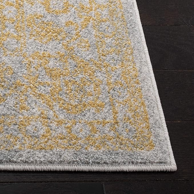 SAFAVIEH Evoke Collection Runner Rug - 2'2" x 11', Ivory & Gold, Distressed Design, Non-Shedding & Easy to Clean, Ideal for Foyer, Bedroom, Kitchen, Hallway (EVK256B)