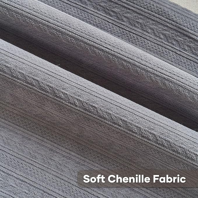 FUTEI Dark Grey Decorative Throw Pillow Covers 16x16 Inch Set of 2,Soft Cozy Wheat Ear Striped Patterns Cushion Cases,Modern Home Decor for Couch Bed Living Room