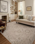 Loloi Chris Loves Julia Louisa Collection LOI-02 Oatmeal/Slate 2'-7" x 12'-0", .38" Pile Height, Runner Rug