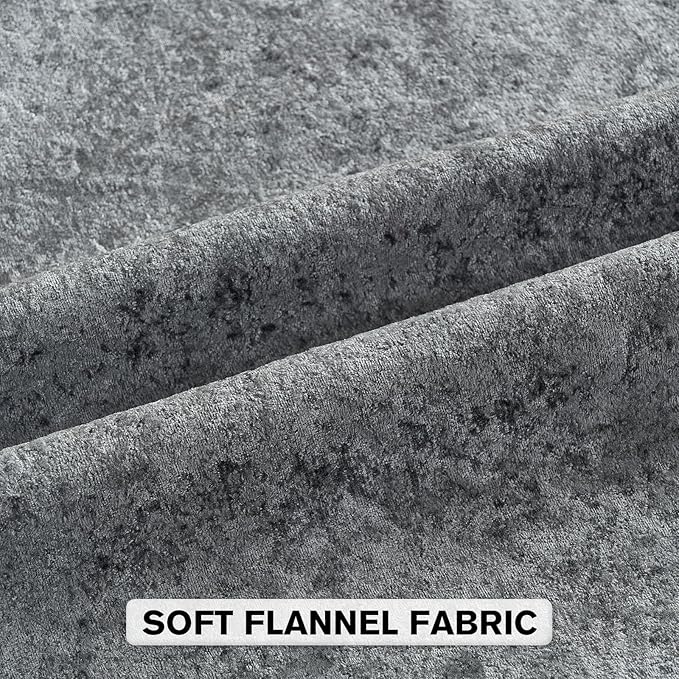 FUTEI Dark Grey Flannel Throw Pillow Covers 20x20 Inch Set of 2,Soft Dimensional Textured Cushion Cases,Modern Home Decor for Couch Living Room
