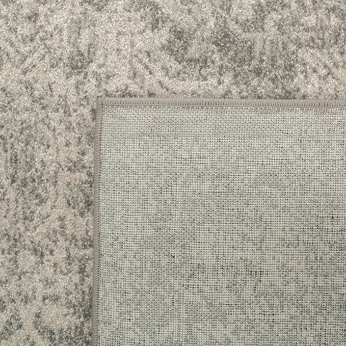 SAFAVIEH Evoke Collection Runner Rug - 2'2" x 17', Silver & Ivory, Distressed Design, Non-Shedding & Easy to Clean, Ideal for Foyer, Bedroom, Kitchen, Hallway (EVK256S)
