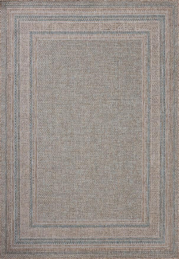 Loloi Amber Lewis Topanga Collection TOP-05 Natural/Teal 9'-2" x 12'-0" Indoor/Outdoor Area Rug