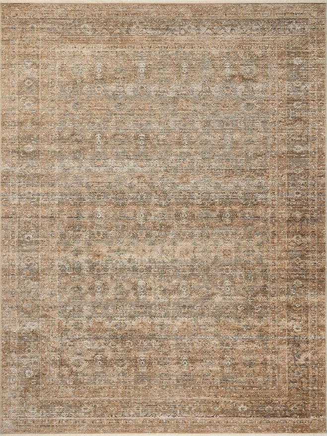 Loloi Amber Lewis Molly Collection MOL-06 Gold/Blue 5'-3" x 7'-9" Low Pile Area Rug